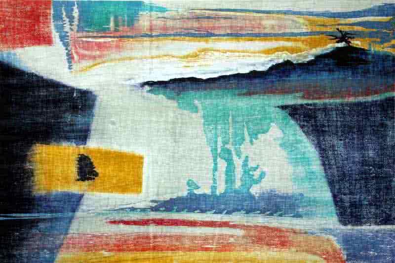 Abstract printmaking titled 'Landscape', 24x36 inches, by artist Tapan Madkikar on Paper
