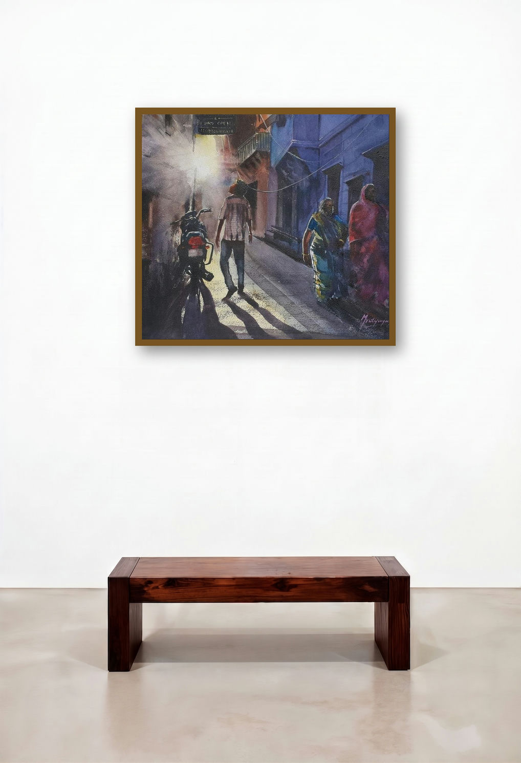 Lanes Of Jodhpur (A Walk Through Time) by artist Mrutyunjaya Dash displayed in a Eclectic Foyer