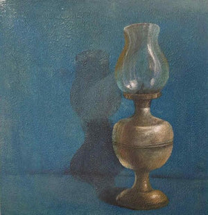 Still-life acrylic painting titled 'Lantern', 24x24 inches, by artist Gopal Pardeshi on Canvas