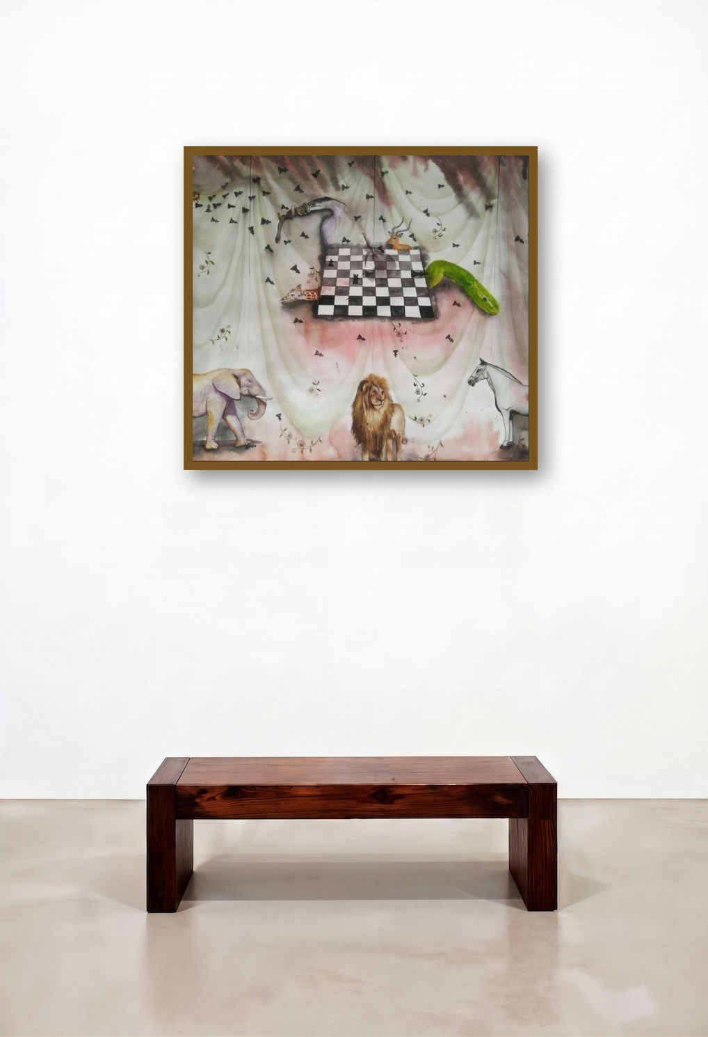 Last Game (Chess Game of Life) by artist Pranita Das displayed in a Industrial Library