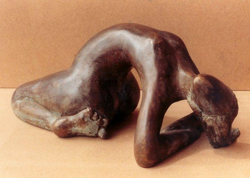 Figurative sculpture titled 'Lasya', 8x22x10 inches, by artist Sunita Lamba on Bronze