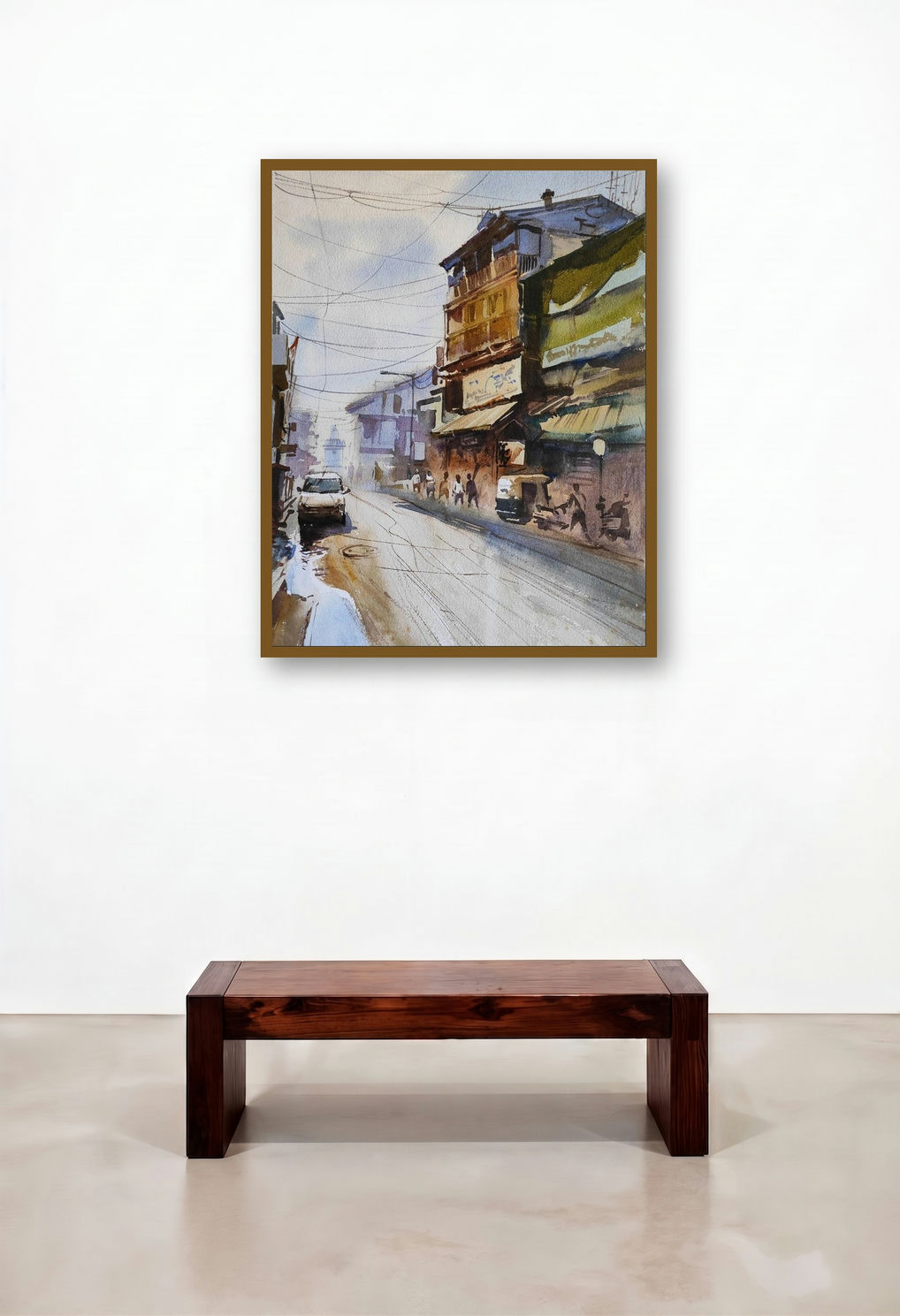 Laxmi Road Pune (A Moment of Tranquility) by artist Anupam Chauhan displayed in a Industrial Executive Office