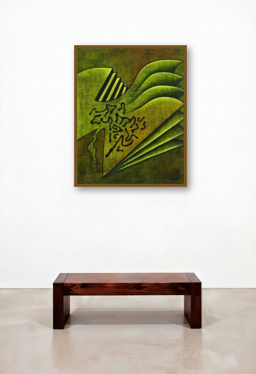 Layered Abstract by artist Santosh More displayed in a Designer Hotel Suite
