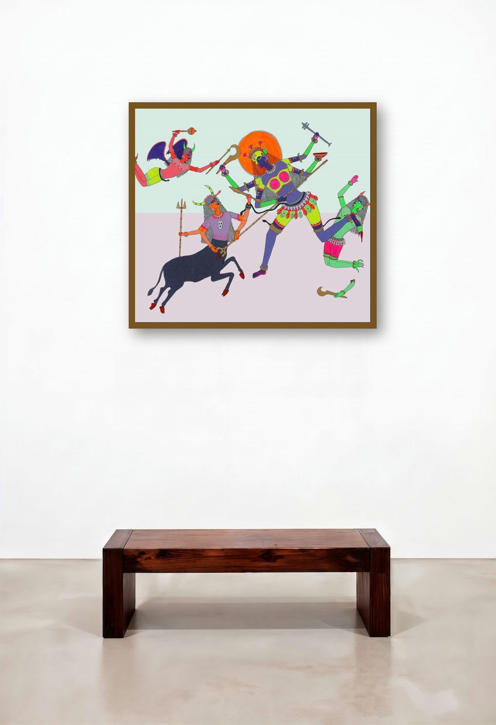 Lead To Dire Punishment (The Divine Warrior) by artist Priti Singh displayed in a Industrial Home Office