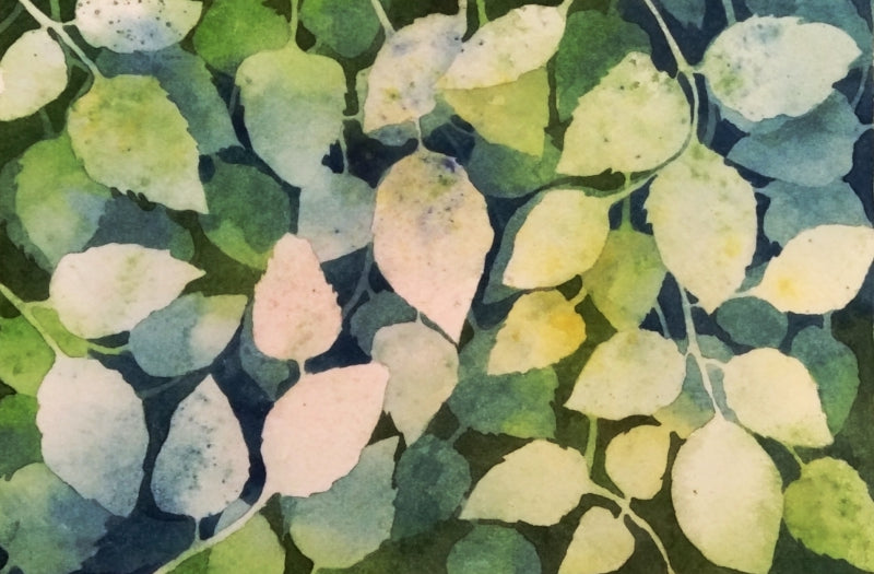 Leaves' nature watercolor painting by artist Anjana Sihag, 6x9 inch, on paper