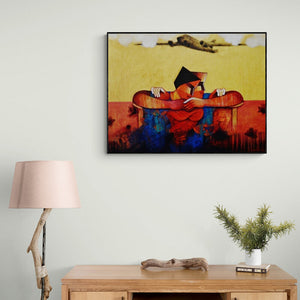 In-situ view of Nawal Kishore's 'The Life' painting in a room