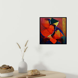 In-situ view of Nawal Kishore's 'Life 148' painting in a room