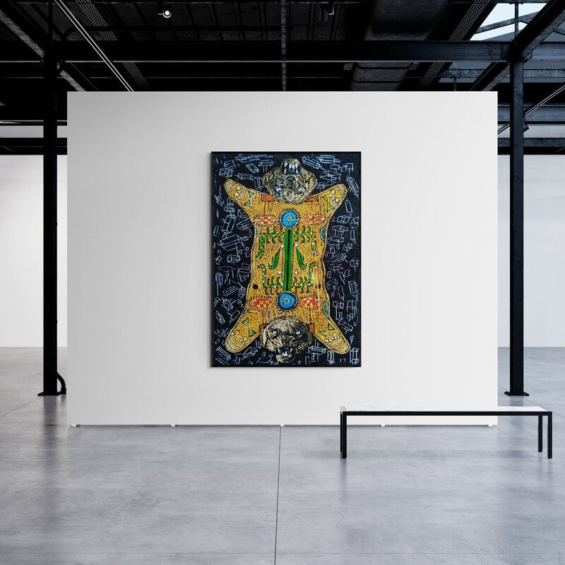 In-situ view of Amit Lodh's 'Life Of Kutch Iv' painting in a room