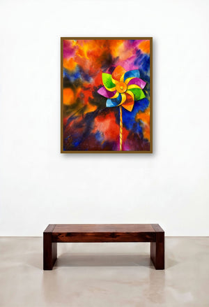 Life Of Paper Fan (Whimsical Whirlwind) by artist Ks Farvez displayed in a Contemporary Reception Area