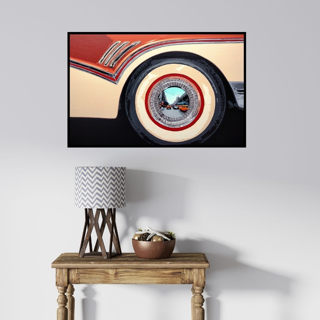 In-situ view of Sujit Karmakar's 'Life Wheel 17 (A World Within)' painting in a room