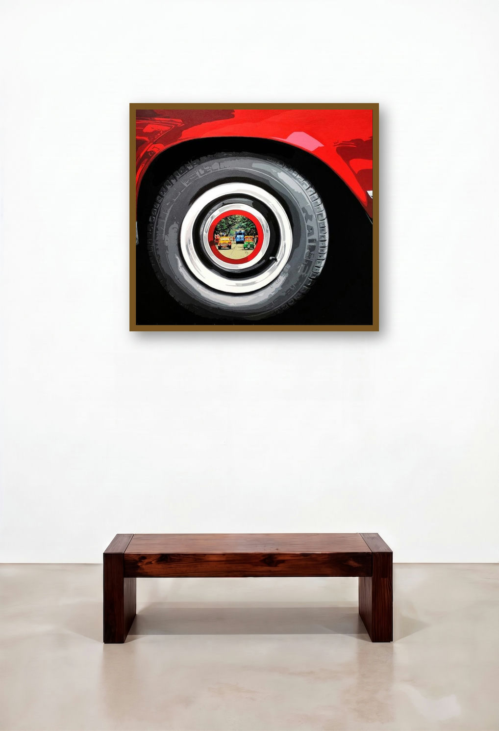 Life Wheel 21 (A World Within) by artist Sujit Karmakar displayed in a Designer Hallway