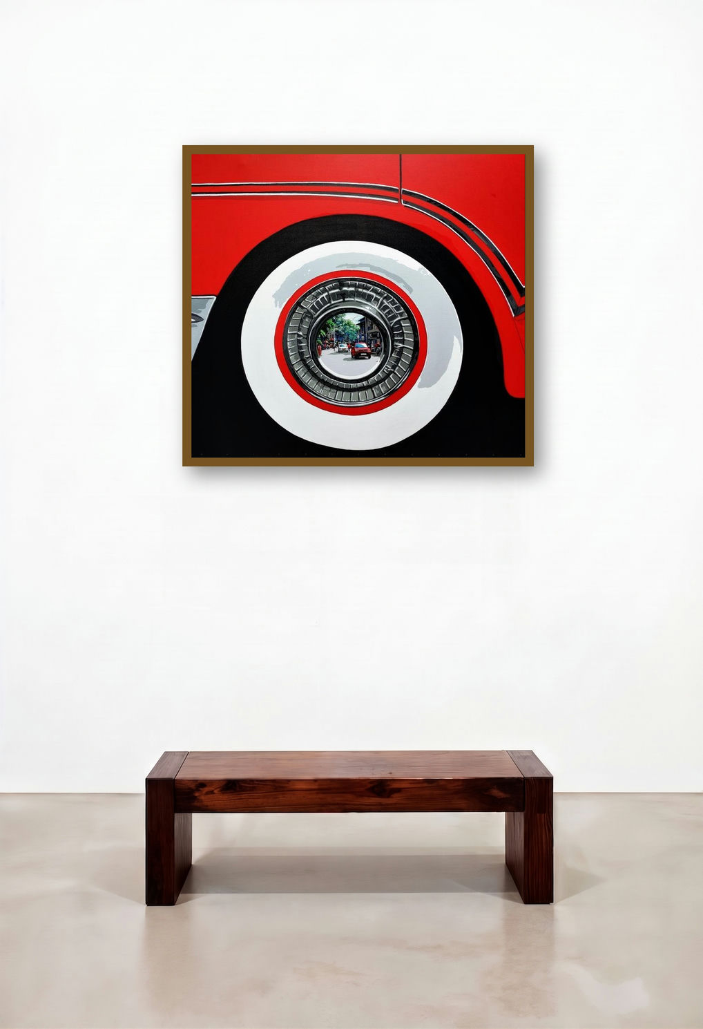Life Wheel 23 (A World Within) by artist Sujit Karmakar displayed in a Elegant Dining Room