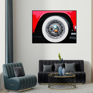 Sujit Karmakar's 'Life Wheel 5' painting visualized above a sofa in a contemporary room.