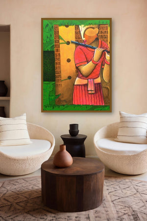 Lingering Echoes by artist Anupam Pal displayed in a Boutique gallery