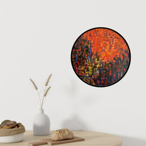 In-situ view of Karishma Wadhwa's 'A Little Of You A Little Of Me 2' painting in a room