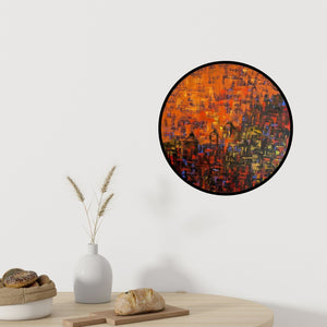 In-situ view of Karishma Wadhwa's 'A Little Of You A Little Of Me' painting in a room