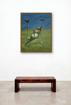 Living In Contrast Expectation (Emergence) by artist Javed Mulani displayed in a Transitional Hotel Lobby