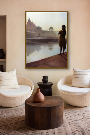 Looking At Ganga by artist Nilesh Bharti displayed in a Indian Art gallery