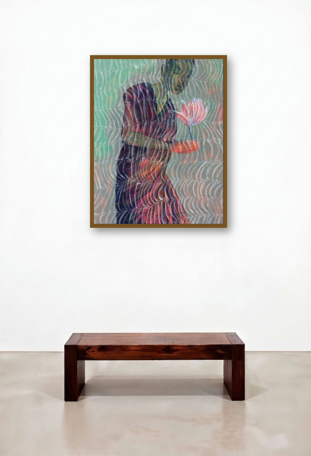 Lord Buddha 1 (Serene Beauty) by artist Rahul Vajale displayed in a Eclectic Foyer