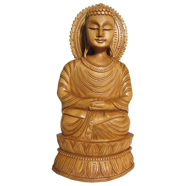 Lord Buddha Sitting On Pulpit by Ecraft India | ArtZolo.com