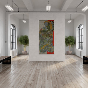 In-situ view of Ramesh Gorjala's 'Lord Ganesha (Woven Divinity)' painting in a room