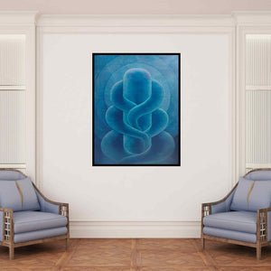 In-situ view of Hanumanth Devulapalli's 'Lord Ganesha (Shiva Lingam Abstract)' painting in a room