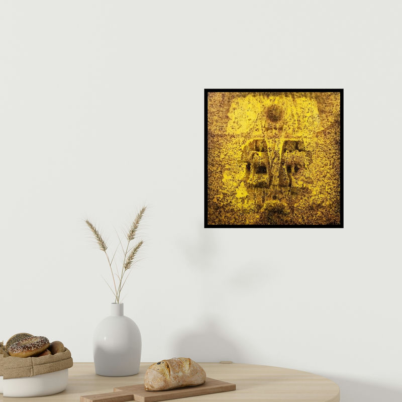 In-situ view of Ajay Meshram's 'Lord Ganesha (Golden Resonance)' painting in a room