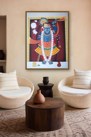 Lord Sreenath (Divine Aura) by artist Rajendra Khanna displayed in a Contemporary gallery