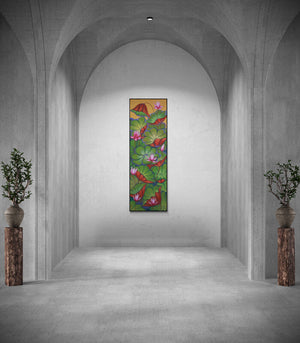 In-situ view of Sekhar Roy's 'Lotus 8 (Lotus Serenity)' painting in a room