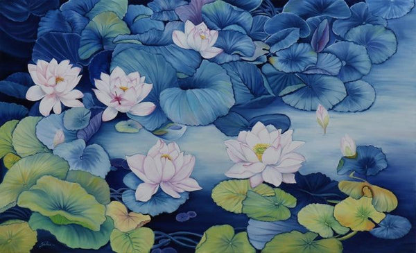 Lotus Pond 36 by Sulakshana Dharmadhikari | ArtZolo.com