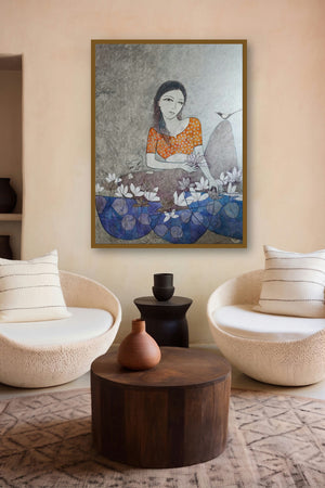 Lotus Seller by artist Bhavana Sonawane displayed in a Designer gallery