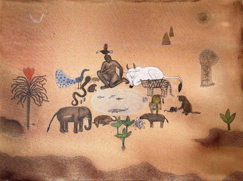 contemporary acrylic painting titled 'Love', 36x48 inches, by artist Santosh Pattar on Canvas