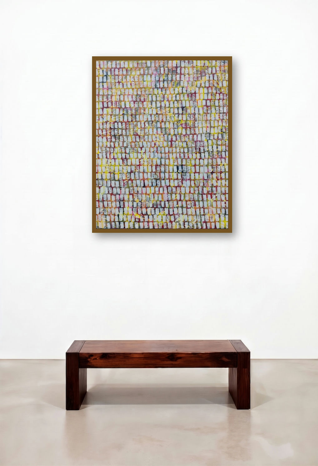 Love Beneath (Golden Grid) by artist Ketki Fadnis displayed in a Art Deco Home Office