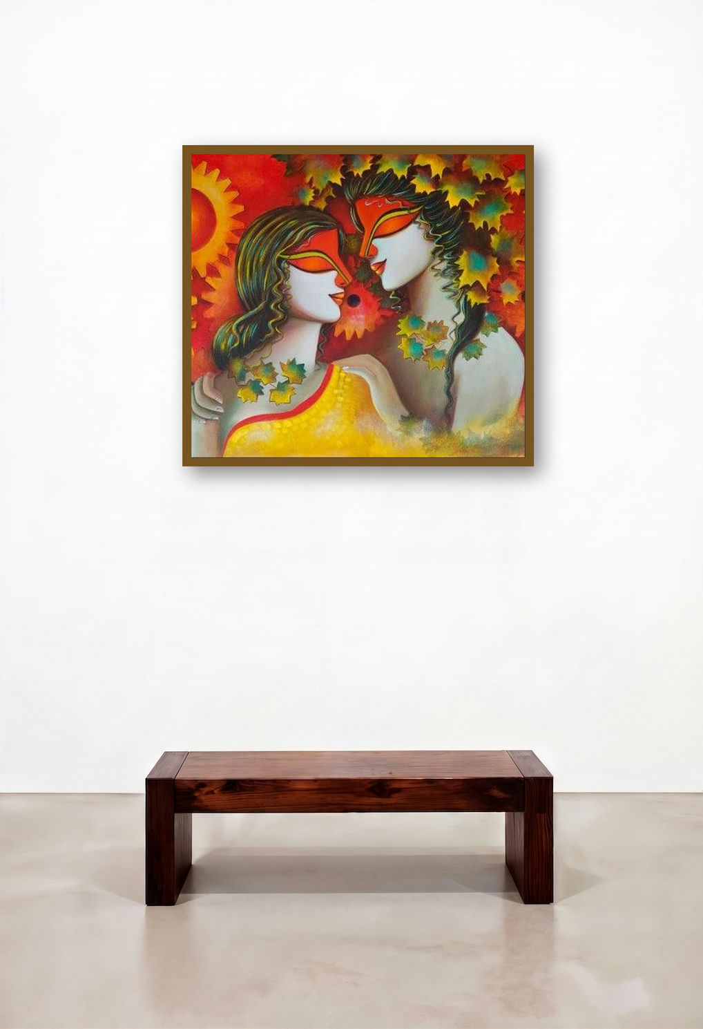 Love Blossoms 6 (Love Blossoms 6) by artist Susmita Mandal displayed in a Coastal Living Room