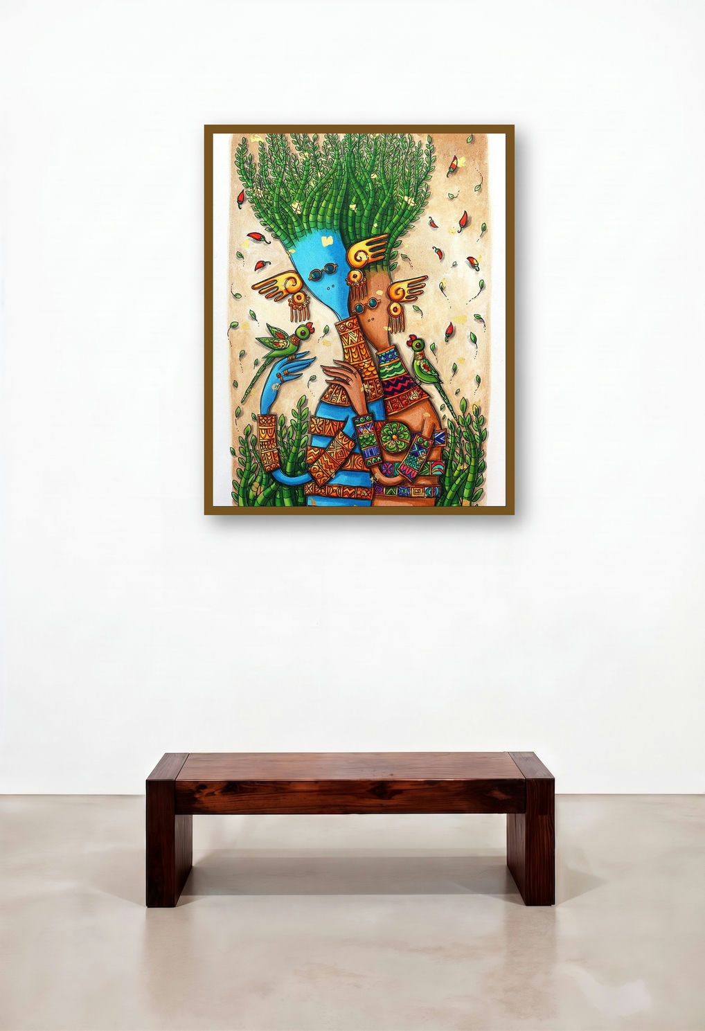 Love Duo (Cosmic Embrace) by artist Dhimant Vyas displayed in a Designer Living Room