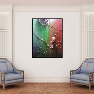 In-situ view of Gopal Chowdhury's 'Love Infinity' painting in a room