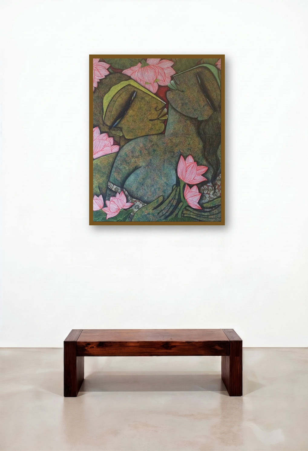 Love Series 1 (In the Garden of Love) by artist Nabanita Konar displayed in a Contemporary Study