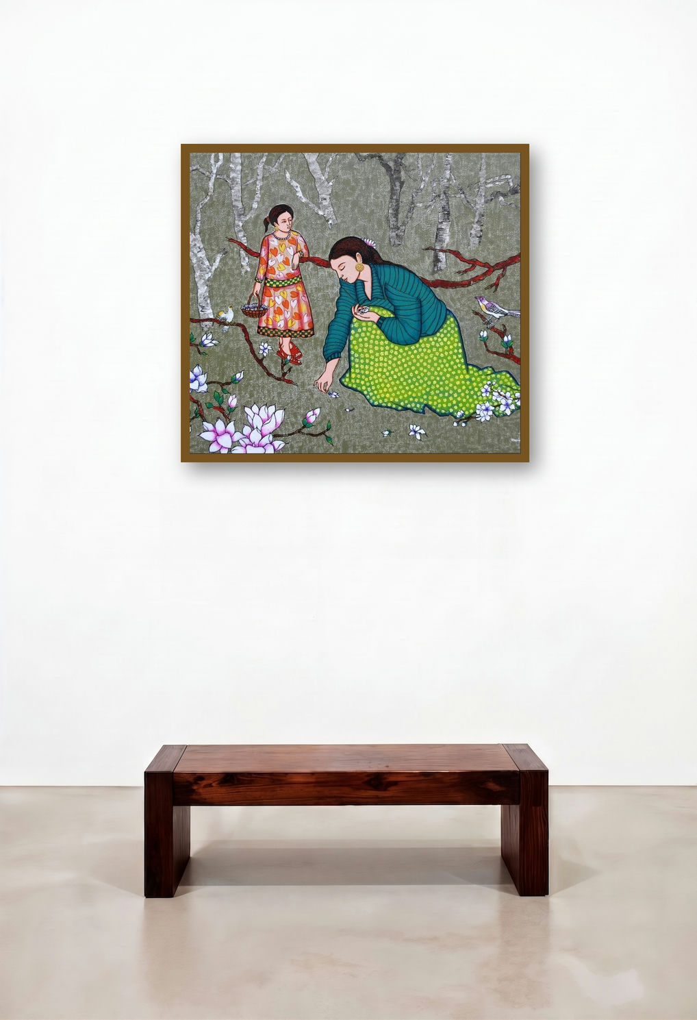 Lunasha (A Symphony of Colors) by artist Deepali S displayed in a Luxury Library