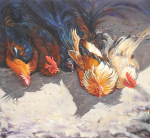 M Dearly Loved by Vivek Vadkar, Original Oil Animal Painting on Canvas, Medium Horizontal Wall Art