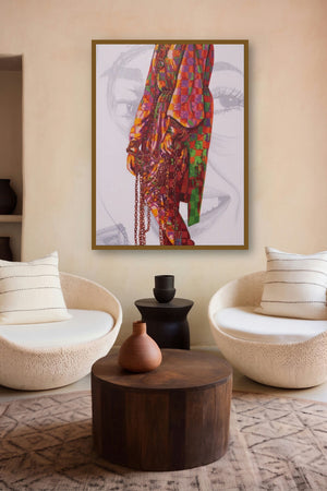 Madhubala (The King of Rock and Roll) by artist Sonaly Gandhi displayed in a Indian Art gallery