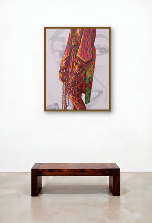 Madhubala (The King of Rock and Roll) by artist Sonaly Gandhi displayed in a Transitional Home Office