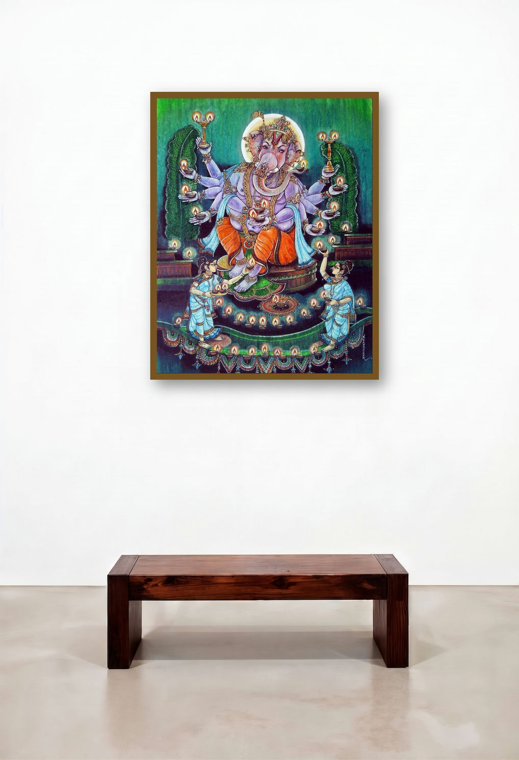 Maha Ganpati (Illuminating Presence) by artist Anand Sonar displayed in a Industrial Penthouse