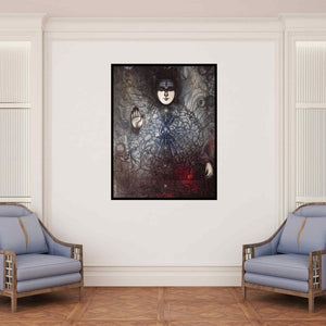 In-situ view of Arabinda Samanta's 'Mahadev (Shiva Cosmic Meditation)' painting in a room