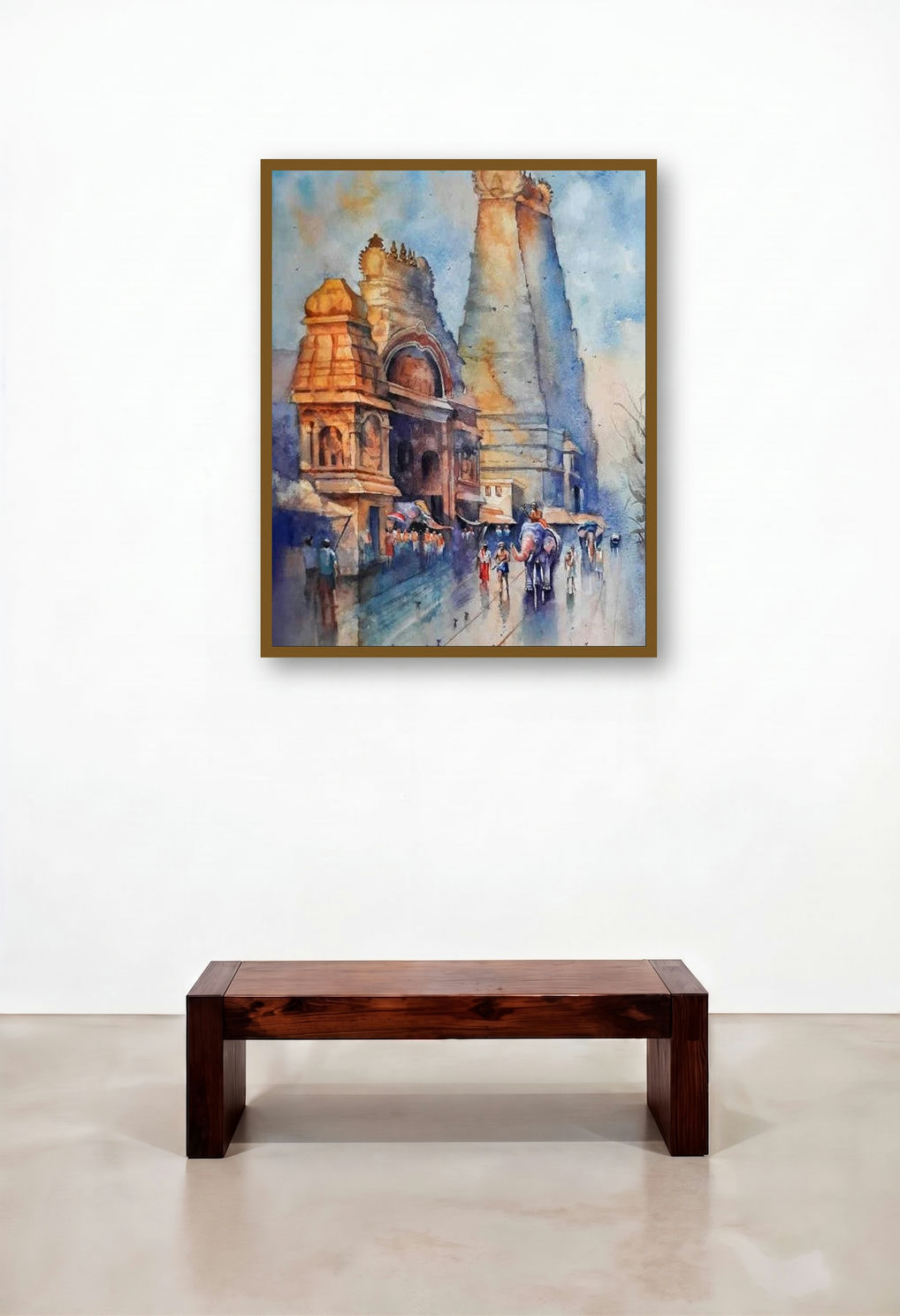 Mahadwara (Riverside Devotion) by artist Jitendra Divte displayed in a Contemporary Home Office