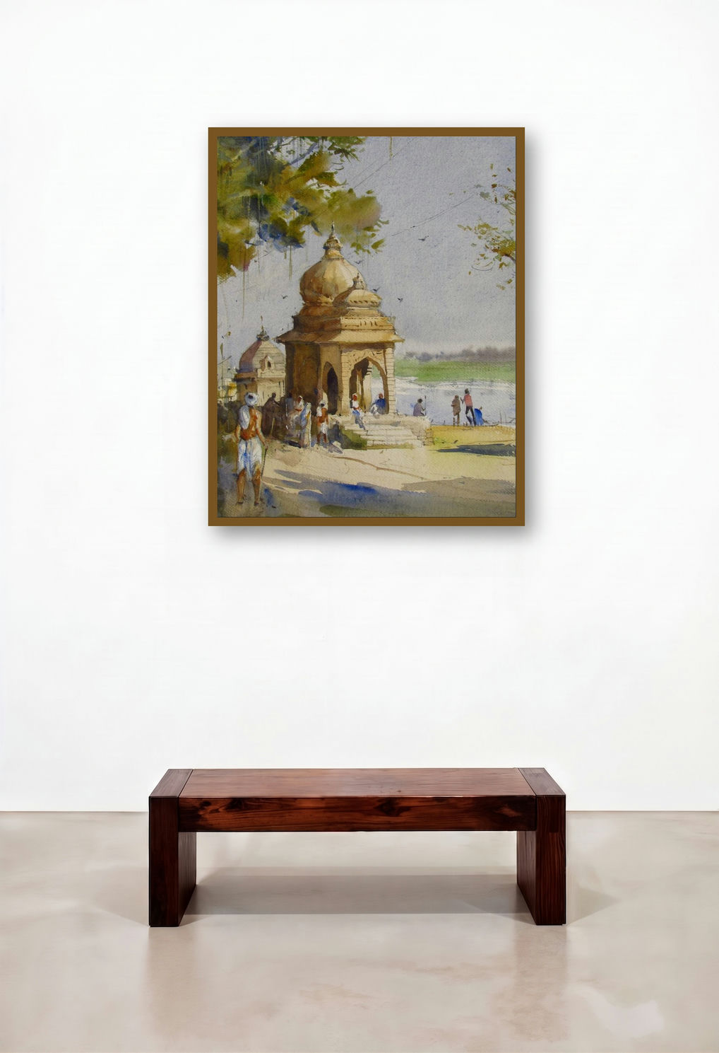 Maheshwar 2 (Sacred Ascent) by artist Bhargavkumar Kulkarni displayed in a Modern Hallway