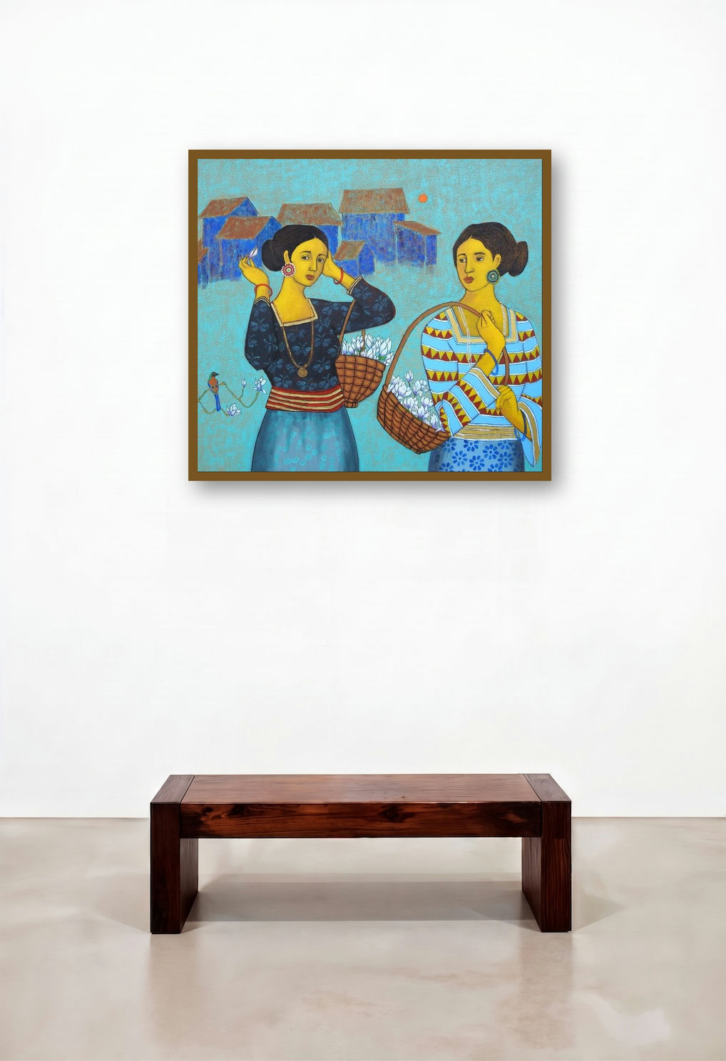Maitreyi (A Moment of Tranquility) by artist Deepali S displayed in a Urban Loft Family Room