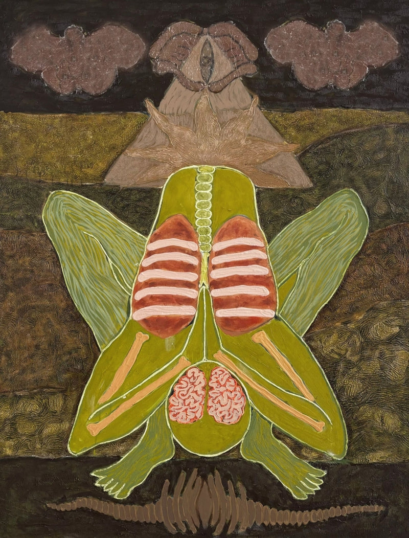 'Malasanast' contemporary mixed-media painting by artist Shyam Koli, 61x47 inch, on canvas