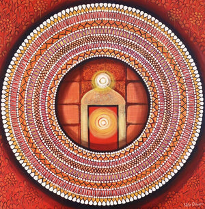 contemporary acrylic painting titled 'Mandala Awekening Light Inside A', 30x30 inches, by artist NITU CHHAJER on canvas