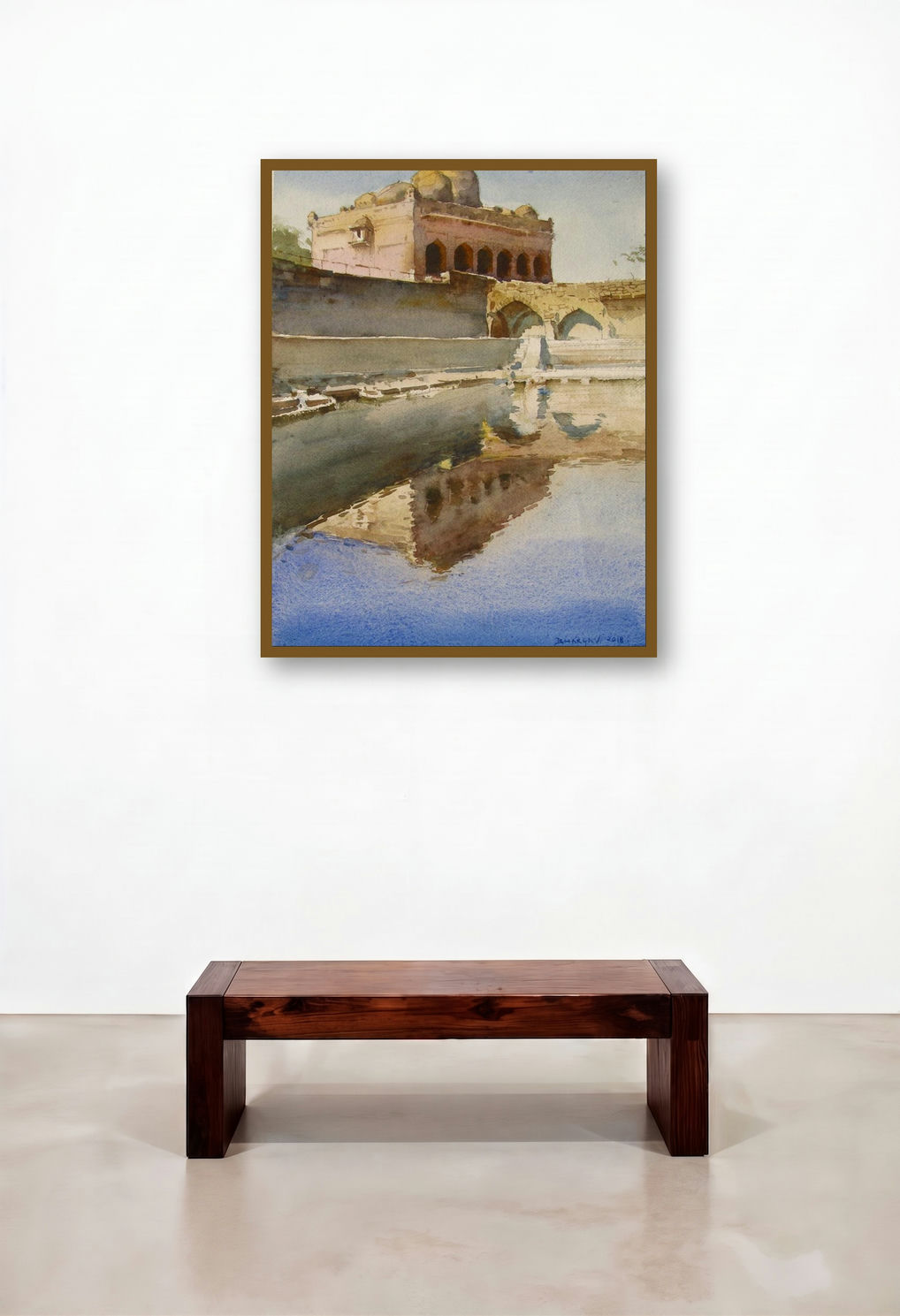Mandu (Ancient Reflections) by artist Bhargavkumar Kulkarni displayed in a Minimalist Study