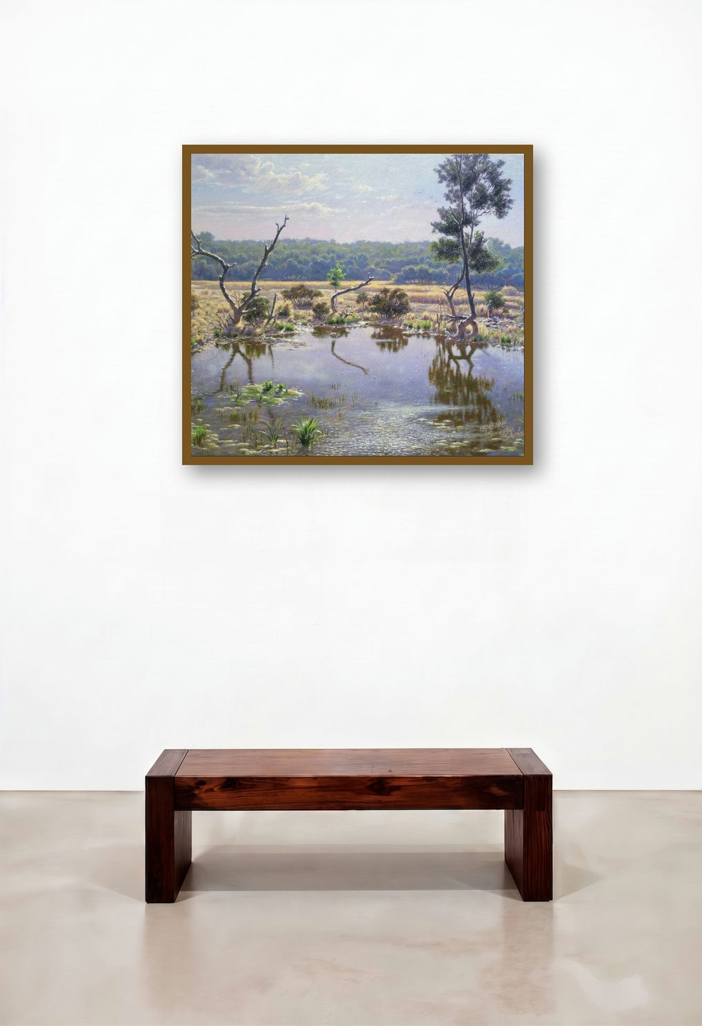 Mangrov Dahisar (Mirror of the Marsh) by artist Sanjay Sarfare displayed in a Designer Executive Office